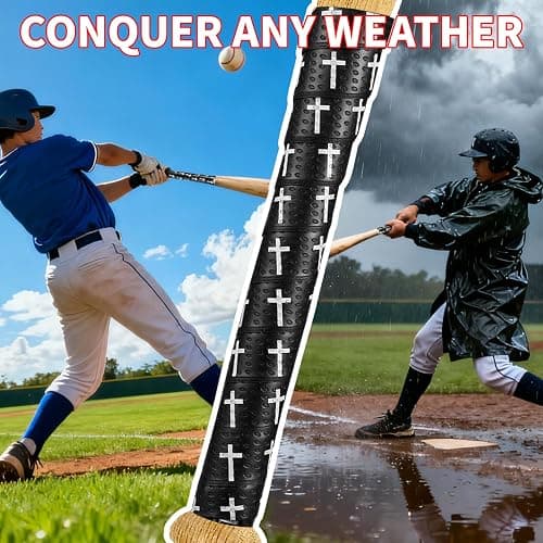 XIAOLHELXAIWY 5 Pcs Baseball Bat Grip Tape, Faith Cross Bat Grip Tape, 1.5mm Precut and Full Adhesive Baseball Wrist Tape,Anti-Slip Sports Bat Handle Grip thumbnail 4