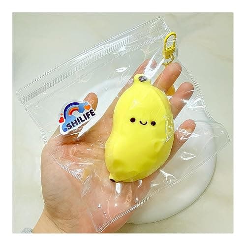 Taba Squishy,Stress Ball, Kawaii Squishies Silica Gel Toys,Stress Relieving Fur Ball OPP Packaging Gifts|Squishy Fidget Toys for Anxiety&Relaxation|Perfect Desk Accessory for Adults (Banana) thumbnail 10