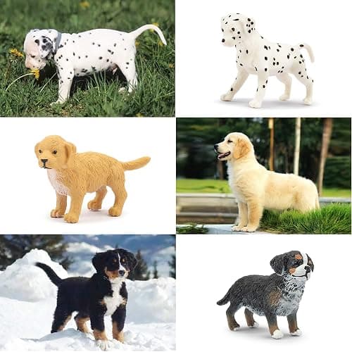 Toymany 12PCS Mini Dog Figurines Playset, Realistic Detailed Plastic Puppy Figures, Hand Painted Emulational Tiny Dogs Animals Toy Set, Cake Toppers Christmas Birthday Gift for Kids Toddlers thumbnail 9