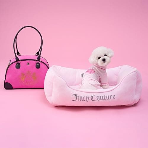Juicy Couture Crown Bling Black Pet Bed for Dogs and Cats - Small 24" x 14" x 8" thumbnail 8