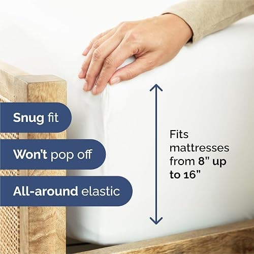 King 6 Piece Sheet Set - Comfy Breathable & Cooling - Ultra Soft Hotel Luxury Bedding Set with 8-16 Inch Deep Pockets - 1 Flat & 1 Fitted Sheet & 4 Pillowcases - Cozy, Wrinkle Free & Easy Care - White thumbnail 3