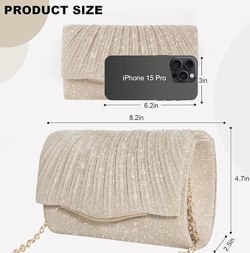 Clutch Purses for Women Formal Dressy Evening Bag Handbags Crossbody Bag for Wedding Cocktail Prom Party Elegance Charm thumbnail 4