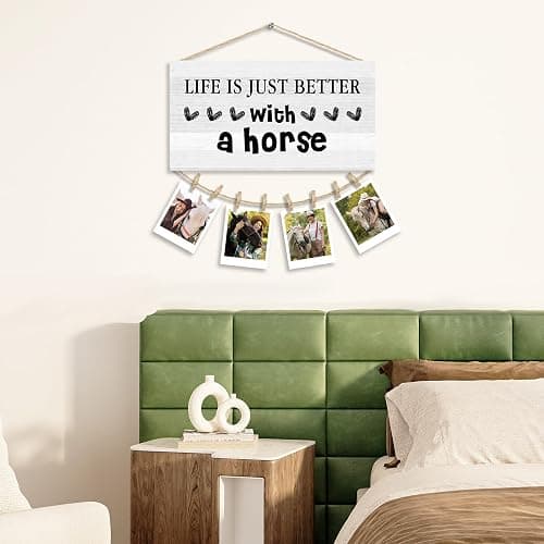 WULQYING Horse Gifts Picture Frames Photo Holder for Wall, Horse Themed Gifts for Women Girls Men Horses Lover Horse Rider Hanging Photo Display for wall Decor thumbnail 3