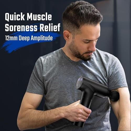 cotsoco Massage Gun Deep Tissue, Muscle Massage Gun with 9 Attachment Heads 20 Speeds & Silent Brushless Motor, Handheld Percussion Back Massager Gun for Athletes(Black) thumbnail 2