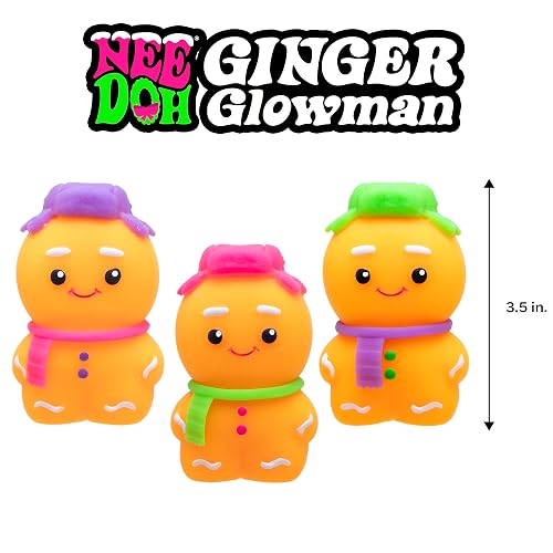 Schylling NeeDoh Squishmas Ginger Glowman - Christmas Squeeze Toy - Satisfying Snow-Like Crunch - 3.5" Tall - Color May Vary (Pack of 1) thumbnail 5