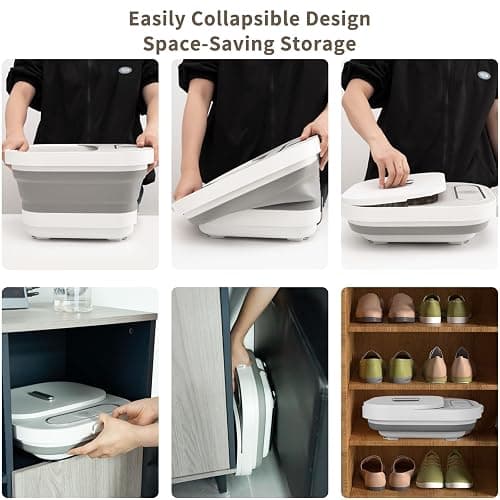 UNIFULL Collapsible Foot Spa Bath with Heat and Massage Rollers, Bubble, Foot Pedicure Kit, Temperature Control, Red Light, Pedicure Foot Spa, Foot Bath thumbnail 6