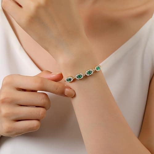 GexTyde Birthstone Bracelets for Women, Gold Trendy Dainty Link Bracelet Jewelry Birthday Christmas Day Gifts for Women Girlfriend Friend Her Mom Wife thumbnail 2