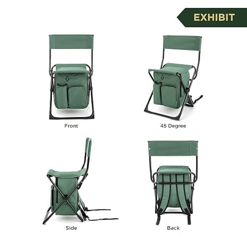 Arrowhead Outdoor Multi-Function 3-in-1 Compact Camp Chair: Backpack, Stool & Insulated Cooler, w/Bottle Holder & Storage Bag, External Pockets, Backrest, Fishing, Hiking, Heavy-Duty, USA-Based thumbnail 6
