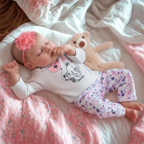 JIZHI Lifelike Reborn Baby Dolls Girl, 17 Inch Real Baby Doll Soft Body Realistic Newborn Vinyl Silicone Baby Doll Full Body Poseable Real Life Baby Dolls with Feeding Kit Gift Box for Kids Age 3+ thumbnail 2