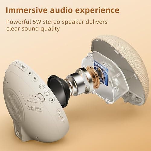 Sunrise Alarm Clock White Noise Machine: Natural Wake Up Light - Dimmable Clock with Bluetooth Speaker for Bedroom - 25 Sleep Sounds for Baby Adults Kids Putty thumbnail 4