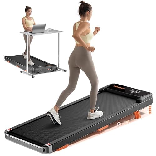 TREAFLOW Walking Pad,Treadmill with Incline for Home Office, 2.5HP Portable Under Desk Treadmill with 265 Lbs Capacity,Remote Control, Led Display - Image 1