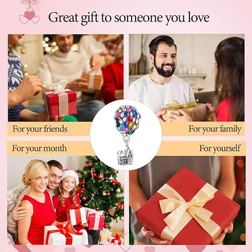 VALGACLS 925 Sterling Silver Family Love Mom Mouse Heart Charms for Bracelets Necklace Valentine's Day Mother's Day Jewelry Charm for Women thumbnail 6