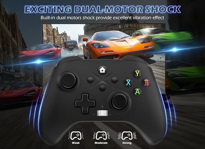 Gamrombo 2 Pack Wireless Controller Replacement for X-box One, X-box Series X|S Controller with Audio Jack & Volume Button/Turbo/Macro/Dual Shock, with 2.4GHz Adapter Black+White - Need to Upgrade thumbnail 5