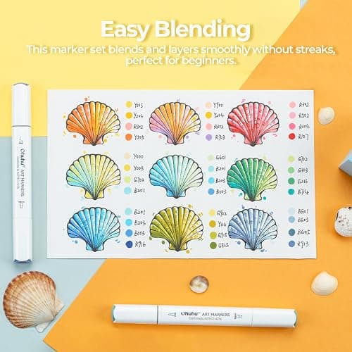 Ohuhu Alcohol Markers 80 Colors for Beginners Chisel& Fine for Coloring | Dual Tips Alcohol-based Art Marker Set with Blender for Adults Artists Drawing Illustration Sketching, Great Value Pack thumbnail 5