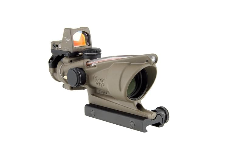 Trijicon 4x32mm ACOG Dual Illumination Red Chevron .223 Ret 3.25 MOA RMR Sight TA51 Mount CK FDE Optics - Image 1
