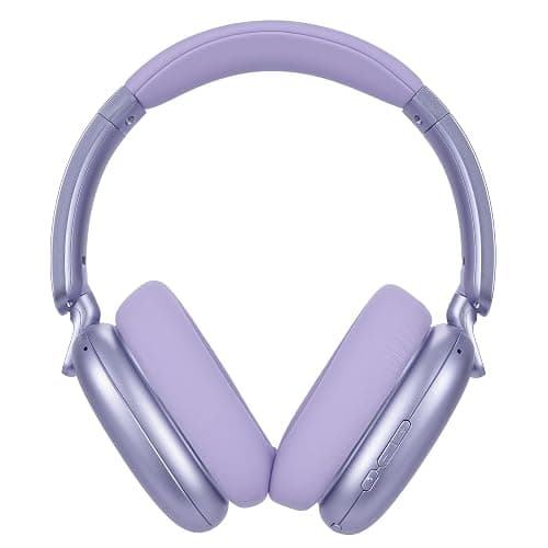 RORSOU C6 Active Noise Cancelling Headphones, Wireless Over Ear Bluetooth Headphones, 60H Playtime, Lightweight Folding Deep Bass Comfort Fit Ear Cups Headset with Mic for iPad/Travel/PC/Home Purple thumbnail 2