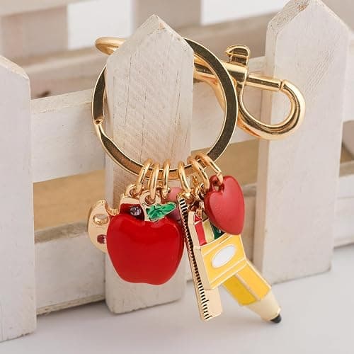 SORGERLY Fruit Bag Charm Keychain - Gold Key Chain, Cute Purse Handbags Accessories - Beautiful Gift for Women thumbnail 3