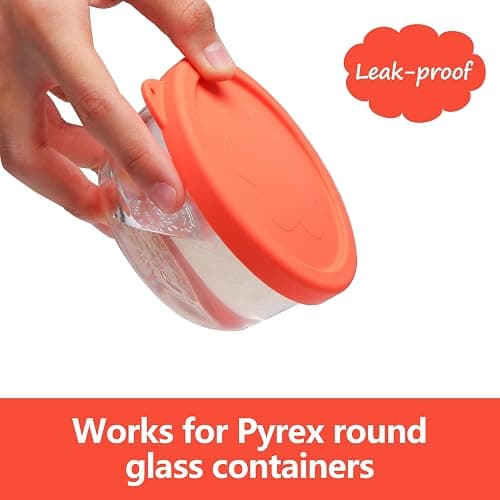 LUVCOSY 1 Cup Silicone Replacement Lids Storage Cover for Pyrex 7202-PC Glass Bowls (Container not Included) 4 Pack Microwave, Dishwasher and Freezer Safe thumbnail 4