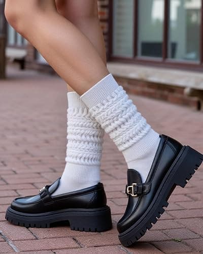 HONGTEYA Slouchy Socks for Women Boot Slouch Scrunch Long Knee High Leg Warmers Soft Cozy Christmas Gift Stocking Stuffers thumbnail 2