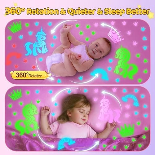 COOLNIGHT Unicorn Night Light Star Projector for Kids, 3 Films+93 Colors Kids Projector Night Light, 360° Rotating Stay All Night, Remote+Dimmable+Timer, Sleep Soother, Gift for Child or Grandchild thumbnail 5
