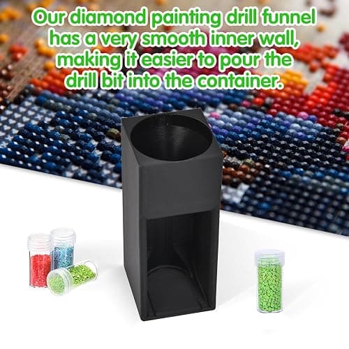 Diamond Painting Organizer - Portable Drill Funnel for Round Containers - Black thumbnail 3