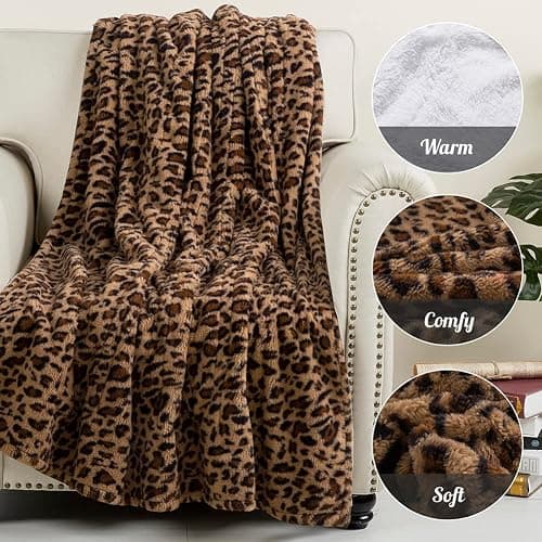 STONECREST Reversible Electric Blanket Heated Throw, 50"x60" Heating Blanket with 5 Setting Controller, 4 Hour Auto-Off, Overheating Protection, ETL Certified, Machine Washable(Leopard, 50"x60") | Heating Blanket, Reversible, 5 Setting Controller, Machine Washable, 4 Hour Auto-Off, Overheating Protection, ETL Certified thumbnail 3