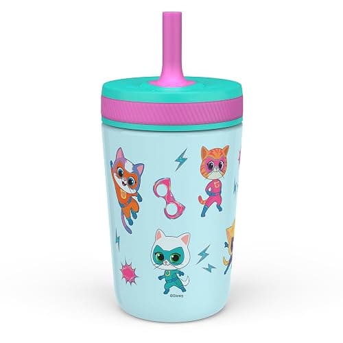 Zak Designs SuperKitties Kelso Toddler Cups For Travel or At Home, 12oz Vacuum Insulated Stainless Steel Sippy Cup With Leak-Proof Design is Perfect For Kids (Ginny, Sparks, Buddy, Bitsy) thumbnail 5
