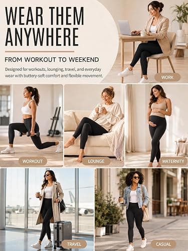 Blue Breath Leggings for Women High Waisted, Buttery Soft Yoga Pants, Non See Through Light Tummy Control Athletic Pants thumbnail 8
