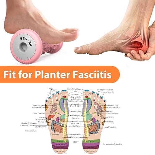 BESKAR Foot Massager Roller for Plantar Fasciitis Relief, Portable Feet Roller to Deep Tissue Muscle Massage, Foot Arch and Heel Pain, Reflexology Tool thumbnail 3