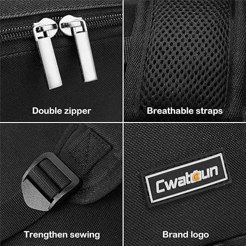 Cwatcun Professional Camera Backpack - Waterproof DSLR/SLR/Mirrorless Camera Case - Compatible with Sony, Canon, Nikon - Large Black thumbnail 9