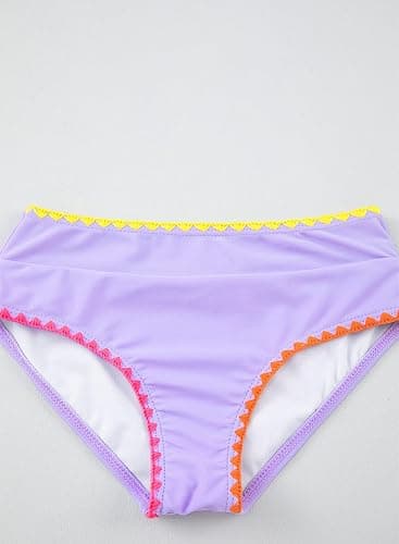 blibean Teen Girls Swimsuits Two Piece Bikini Sets with Chest Pad Size 6-15 Years - 8-9 Years - A Purple thumbnail 6