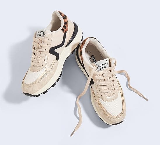 LUCKY STEP Women's Retro Fashion Casual Sneakers Platform Classic Trendy Trainning Anti-Slip Tennis Travel Walking Shoes thumbnail 5