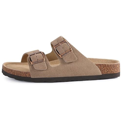 KIDMI Unisex Summer Sandals Arch Support Cork Footbed Slide Sandals with Double Adjustable Buckle for Women Men thumbnail 4