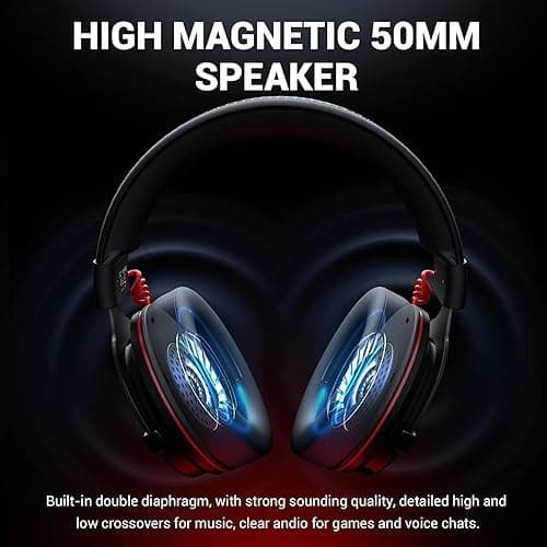 EKSA E900Pro Gaming Headset for PC PS5 PS4, Wired Headphones with Detachable Noise Cancelling Mic, 7.1 Surround Sound, USB&3.5mm Cable, LED Light, Over-Ear USB Gaming Headphones for Xbox One (Black) thumbnail 5
