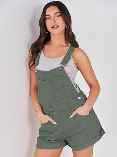 ANRABESS Overalls for Women Denim Shorts Overalls 2026 Summer Casual Loose Fit Adjustable Rompers Jean jumpsuit Bib Shortalls thumbnail 7