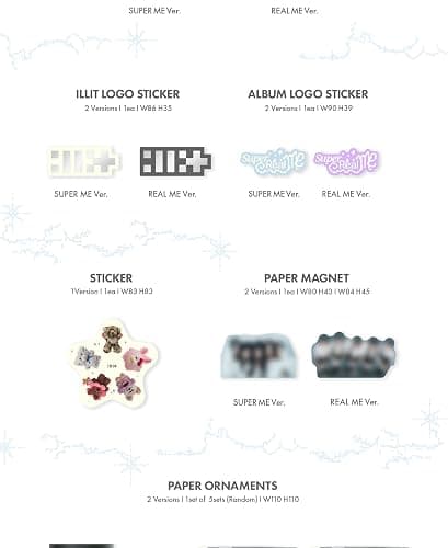 DREAMUS ILLIT Super Real ME 1st Mini Album CD+Poster with Lyrics on Pack+Photobook+Photocard A+Photocard B+Sticker+Paper Magnet+Paper Ornaments+Tracking Sealed (Set(Super ME+Real ME)) thumbnail 5