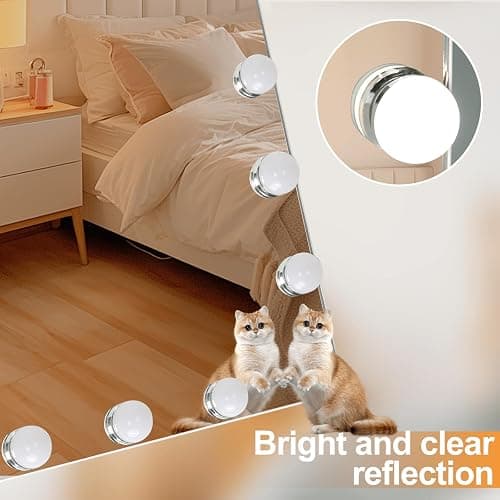 Ereousa Specchio Trucco con Luci, 3 modalità Luce, 50 x 40 cm Specchio Trucco, Durevole Specchio con Luci Make Up, Specchio Make Up con 14 Lampadine LED thumbnail 7