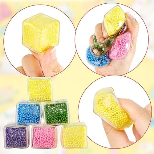Hooqict 20Pcs Stress Cube Squishy Stress Balls Ice Cube Fidget Sensory Squeeze Toys Mini Squishies Squishy Cube for Kids Teen Adults Stress Relief Classroom Home Office thumbnail 7