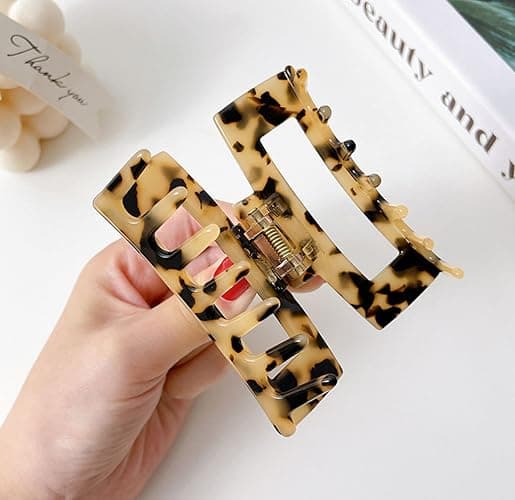 4Pcs Hair Claw Clips, Acetate Hair Banana Barrettes, French Butterfly Jaw Clips, Mermaid Color Crab Hairpin, Leopard Print Stylish Hair Accessories for Women Girls (4 Pcs) thumbnail 8