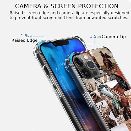 Eurdosmk Cowboy Cowgirl Riding Horse Case Compatible with iPhone 14 Pro Max, Hippie Aesthetic Wild West Scenery Case for iPhone 14 Pro Max, Trendy Cool TPU Bumper Phone Case Cover - Cowboy Cowgirl thumbnail 3
