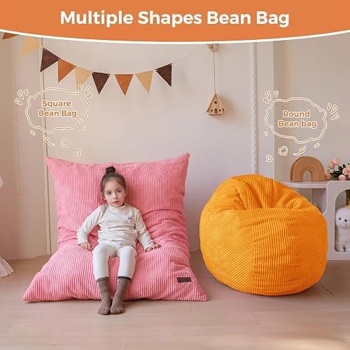MAXYOYO 3 in 1 Kids Bean Bag Chair, Comfy Floor Sofa with Removed Cover | Convertible Chair Folds from Bean Bag to Lounger, Floor Couch with High-Density Foam Filling, Floor Sofa for Gaming thumbnail 5