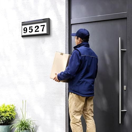 Solar Address Sign, Lighted Address Plaque Outdoor Waterproof, Illuminated Address Numbers, House Numbers for Outside thumbnail 7