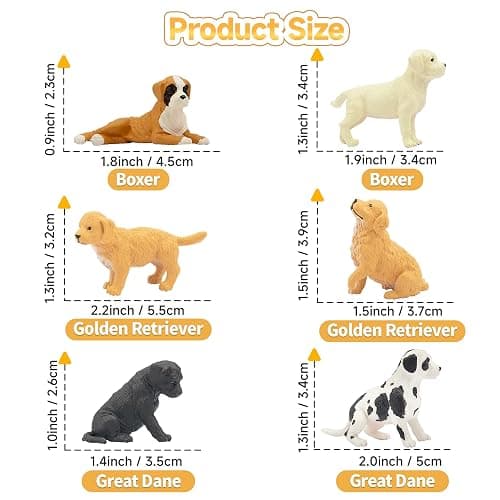 Toymany 12PCS Mini Dog Figurines Playset, Realistic Detailed Plastic Puppy Figures, Hand Painted Emulational Tiny Dogs Animals Toy Set, Cake Toppers Christmas Birthday Gift for Kids Toddlers thumbnail 7