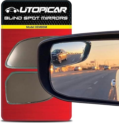 Utopicar Convex Blind Spot Mirrors 2 Pack - OEM Car Side Mirror Blindspot Eliminator Automotive Exterior Accessories - Adjustable Blind Spot Mirror - Universal Fit - Image 1