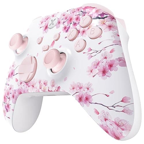 eXtremeRate Full Set Shell Buttons for Xbox Series X & S Controller, Cherry Blossom Whisper Custom Replacement Side Rails Grips Front Back Plate Cover for Xbox Core Wireless Controller - No Console thumbnail 5