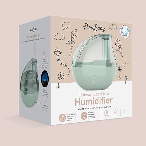 Pure Enrichment PureBaby Ultrasonic Cool Mist Humidifier & Soft Glow Night Light, Whisper-Quiet and Ideal for Baby Nurseries & Kids Bedrooms to Relieve Congestion, Colds, & Coughs (Whisper Green) thumbnail 7