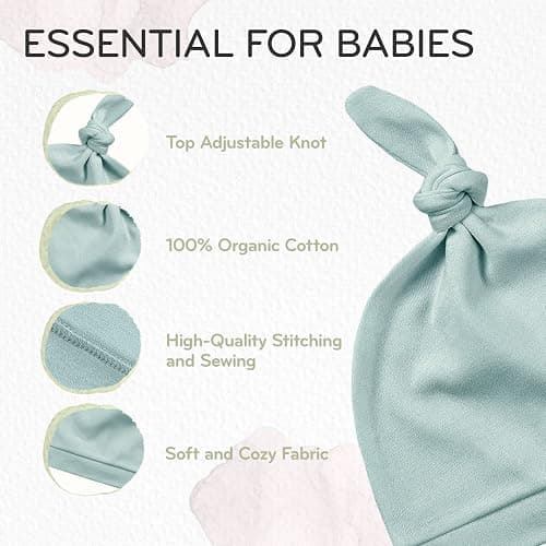 KiddyCare Newborn Baby Hospital Hat for Boy/Girl | Doctor Developed Baby Hats 0-6 Months, Baby Beanies for Infant Babies thumbnail 4