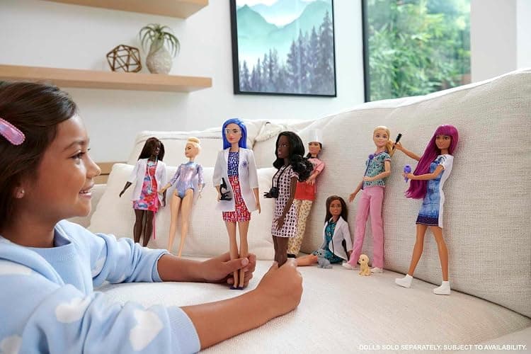 Barbie Careers Fashion Doll & Accessory, Nurse Wearing Print Top, Pink Pants & White Shoes with Stethoscope - Pink thumbnail 2