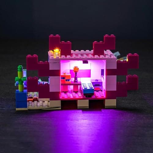 Hilighting Upgraded Led Light Kit Compatible with Lego The Axolotl House Building Set, Lights Decoration Compatible with Lego 21247 (Model Not Included) thumbnail 4