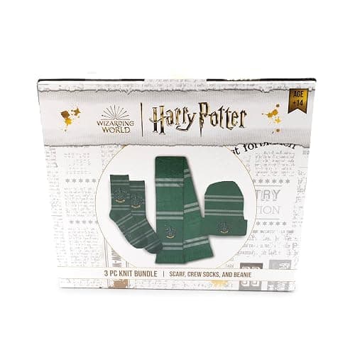 Culture Fly Harry Potter Scarf Beanie Socks Premium Knit 3pc Winter Bundle Gift Set thumbnail 2